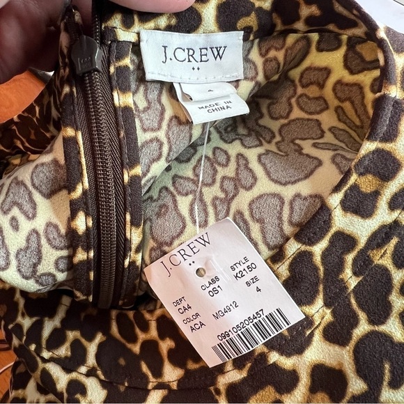 J Crew Cheetah Leopard Print Crepe Shift Dress sz 4 - Picture 6 of 8